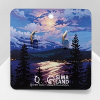 Серьги эмаль &laquo;Искусство&raquo; полумесяц, цвет чёрный в золоте