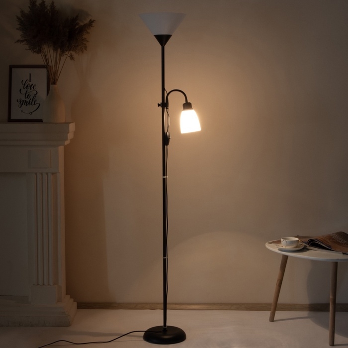 Торшер "Тренд 2" 1х40Вт Е27+1хЕ27 40Вт черный 22х22х180 см.