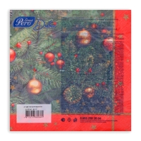 Новогодние салфетки бумажные GrandPero Deluxe &laquo;Новогодняя карусель&raquo;, 3 слоя, 33х33 см, 20 шт