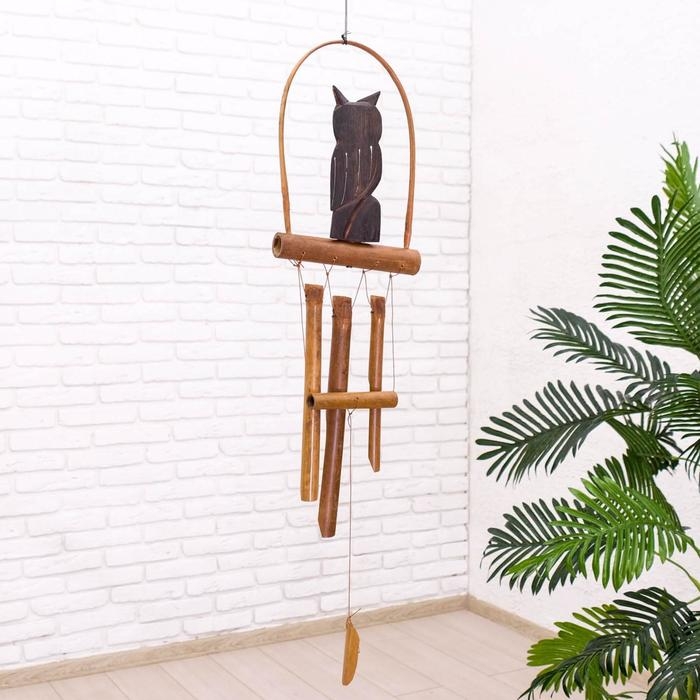 Музыка ветра &laquo;Сова&raquo;, 83&times;20&times;4 см, бамбук, МИКС