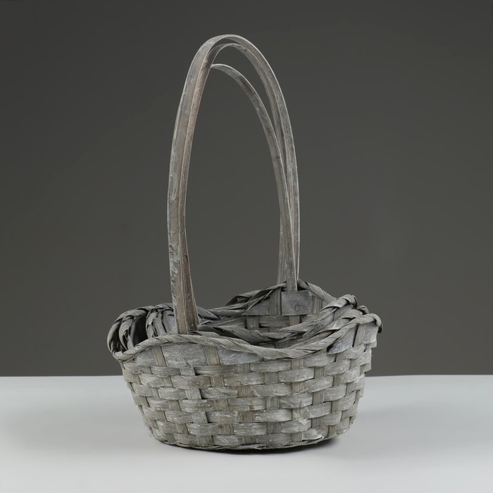 Набор корзин, 19х7,5х9,5/31 см, 22х9х11/34 см, 24х9х11,5/35 см, 3 шт, серые, бамбук