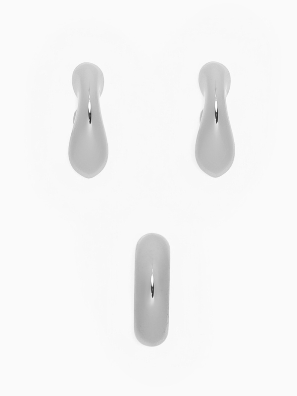 Набор серьги и каффы 3 шт &laquo;Бублик&raquo; капли, цвет серебро