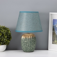 Настольная лампа с абажуром RISALUX &laquo;Нике&raquo;, 1&times;Е14, 40 Вт, зелёный, 22&times;22&times;32 см