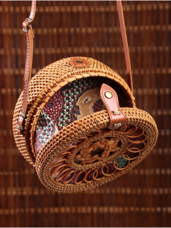 Сумка плетеная ротанг Сумка плетеная ротанг "Мандала" красный, 20х6х70 см