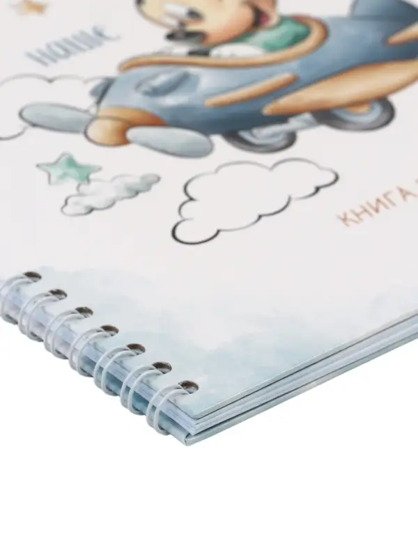Книга пожеланий на пружине, 21,7х21 см, Микки Маус