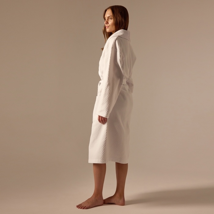 Халат вафельный женский SL HOME: Waffle "Блан де Блан", размер M, 100% хлопок, 320 г/м2
