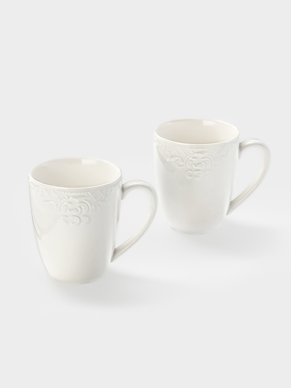 Набор кружек WY Venecia, 400 мл, набор 2 шт., фарфор, белые