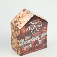 Набор с горячим шоколадом 3 шт, маршмеллоу и декором "Уюта в новом году"