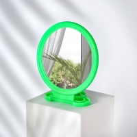 Зеркало настольное - подвесное «Круг», d зеркальной поверхности 9,5 см, цвет зелёный Зеркало настольное - подвесное «Круг», d зеркальной поверхности 9,5 см, цвет зелёный