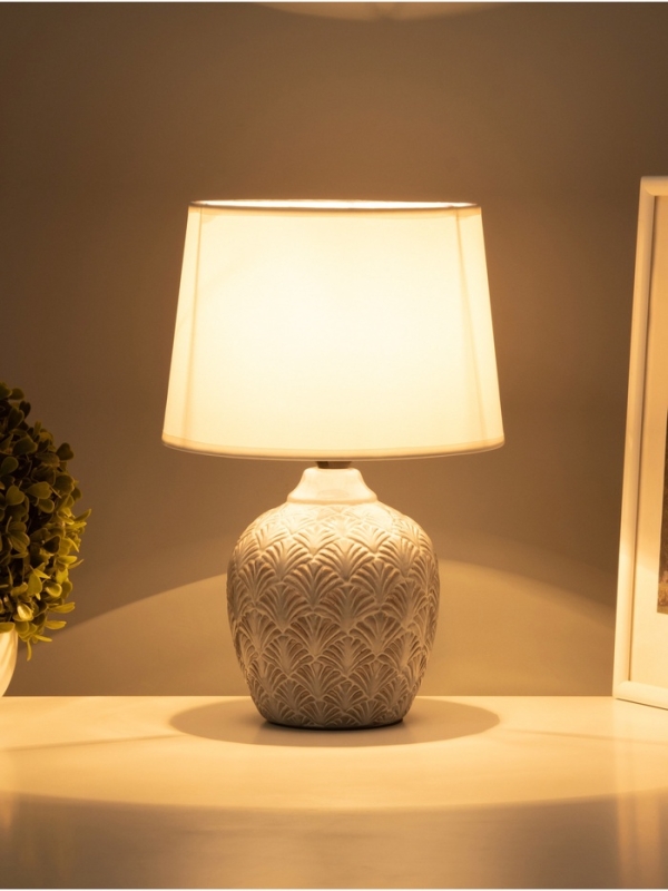 Настольная лампа "Каролина" 1х15Вт Е14 серый 20х20х29см