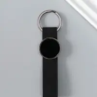 Брелок под нанесение кожзам, металл "Ремешок" размер окна d=2,7 см, чёрный 11,3х3х0,7 см