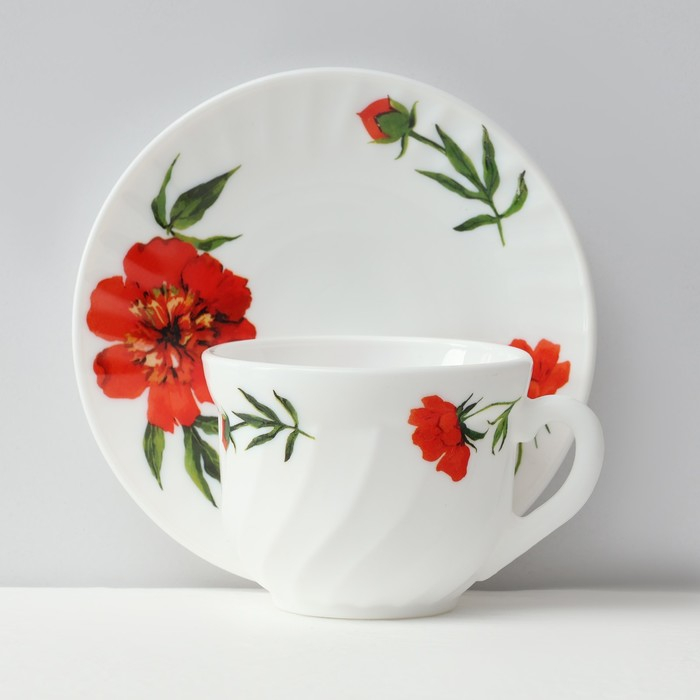 Сервиз столовый &laquo;Бархатная роза&raquo;, 37 предметов, стеклокерамика