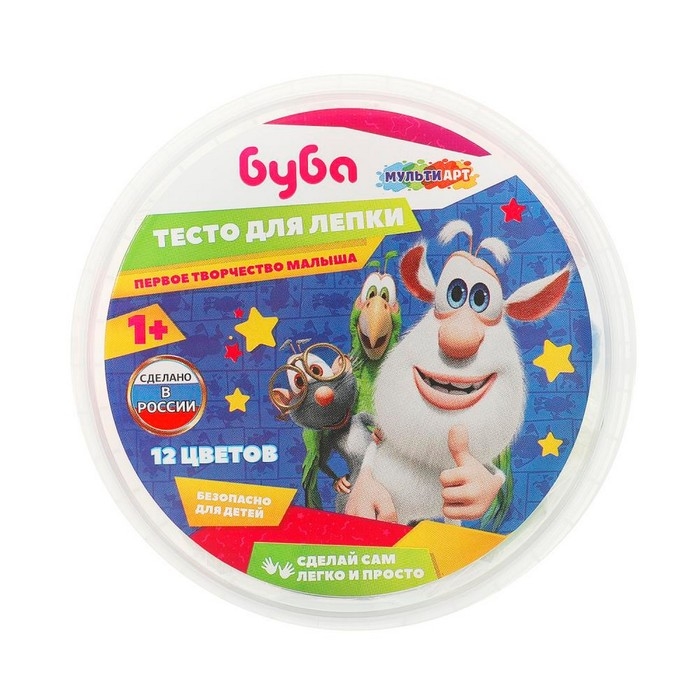 Тесто для лепки в ведре &laquo;Буба&raquo;, 12 цв.