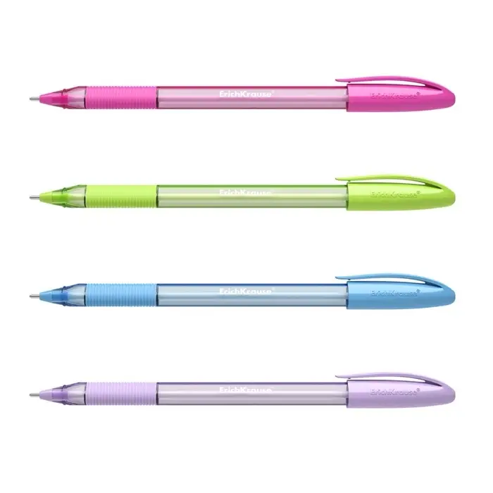 Ручка шариковая ErichKrause U-109 Spring Stick&Grip, узел 1.0 мм, чернила синие, резиновый держатель, супермягкое письмо, длина линии письма 1000 метров