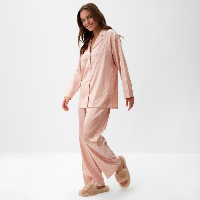 Пижама женская (рубашка и брюки) KAFTAN Пижама женская (рубашка и брюки) KAFTAN "Горох" цвет розовый, размер 48-50