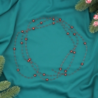 Бусы на ёлку 2 м d-7 мм "Бусины нити" красный