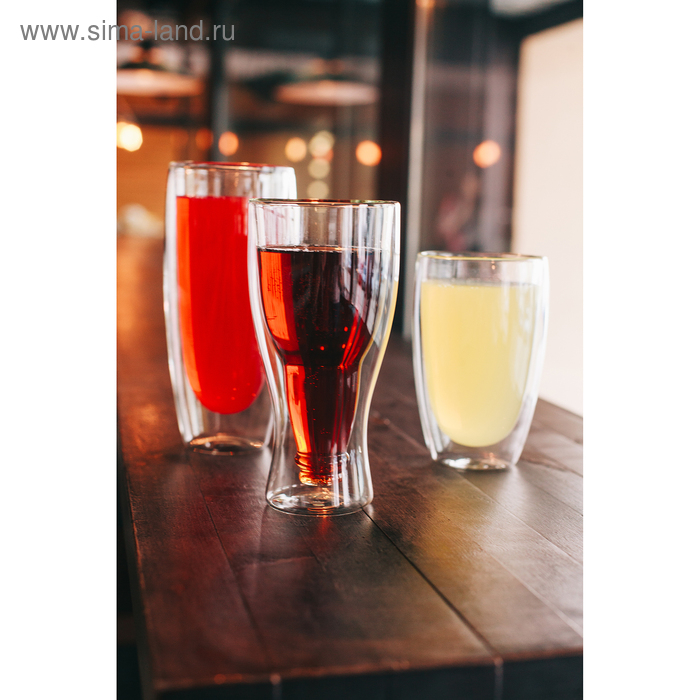 Бокал стеклянный пивной с двойными стенками Magistro &laquo;Дуо&raquo;, 400 мл, 8,5&times;8,5&times;18 см