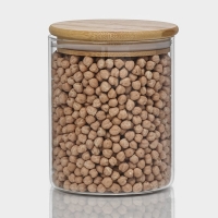 Банка стеклянная для хранения сыпучих продуктов &laquo;Эко&raquo;, 700 мл, 10&times;12,5 см, с бамбуковой крышкой