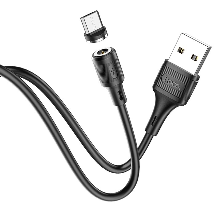 Кабель Hoco X52, microUSB - USB, магнитный разъем, только зарядка, 2.4 А, 1 м, чёрный