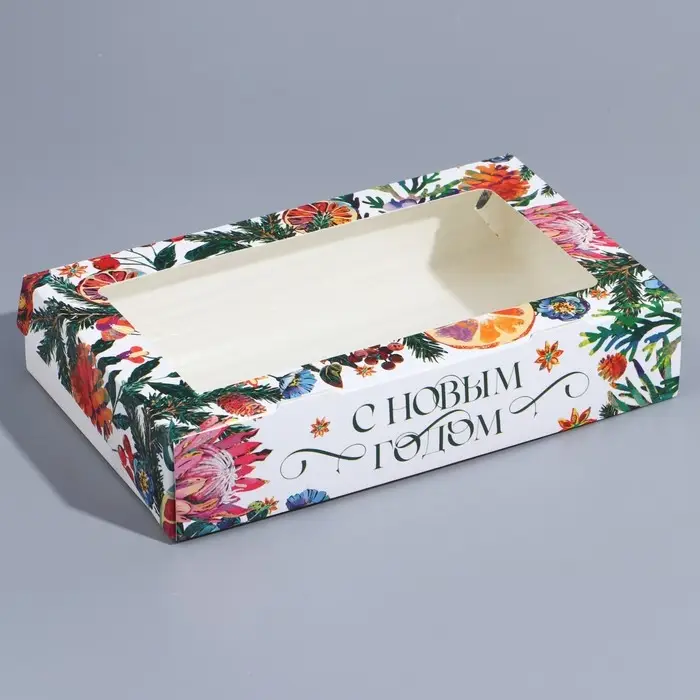 Коробка складная &laquo;Новогодняя ботаника&raquo;, 20 х 12 х 4 см