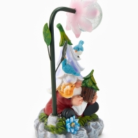 Садовая фигура "Гном лесничий", 14х12х25 см, с подсветкой