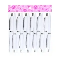 Ручка шариковая автоматическая, 0.5 мм, под логотип, стержень синий, белый корпус