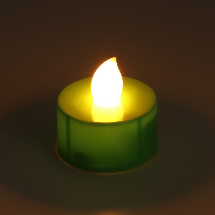 Светодиодные свечи, ночники LED RISALUX &laquo;Граффити&raquo; набор 4 шт., зелёные, RGB, 3.5&times;3.5&times;4 см