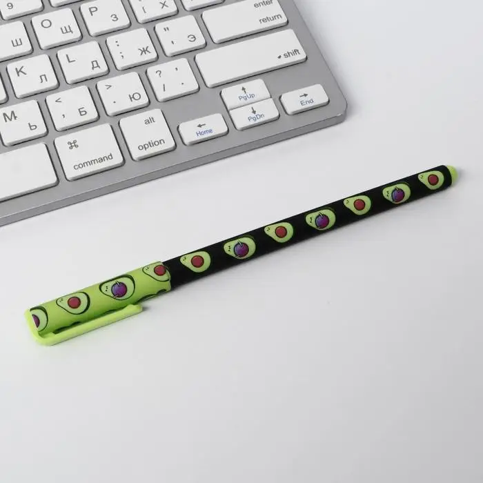 Ручка шариковая синяя паста 0.7 мм с колпачком &laquo;Будни авокато&raquo; пластик софт-тач, цена за 1шт