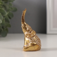 Сувенир полистоун "Слонёнок. Индейские узоры" золото 3,3х3,5х7,5 см