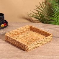 Поднос, 21х21х4 см, ротанг