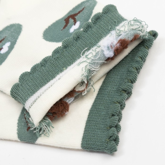 Носки женские MINAKU &laquo;Подснежники&raquo;, цвет зелёный, размер 36-39 (23-25 см)