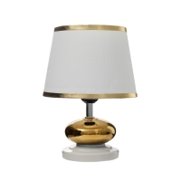 Настольная лампа с абажуром RISALUX «Капли», 1×40 Вт, Е27, белый/золото, 17×17×24 см Настольная лампа с абажуром RISALUX «Капли», 1×40 Вт, Е27, белый/золото, 17×17×24 см