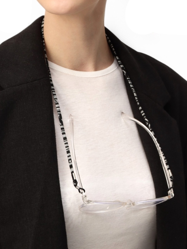 Шнурок для очков на шею 70 см, черный с узором