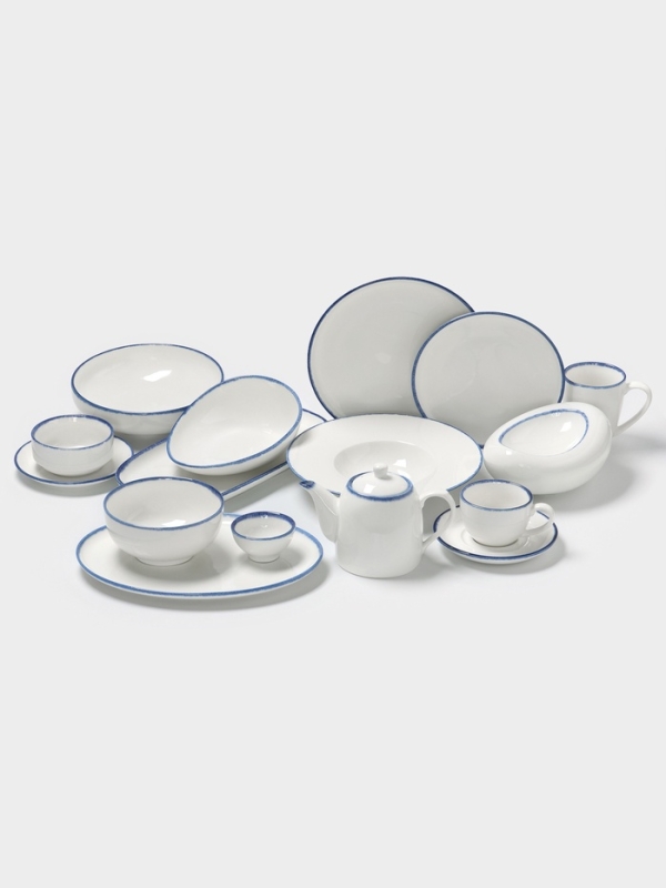 Блюдо овальное "Blue Lagoon" Magistro 30см, цвет белый, синий