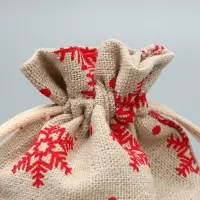 Мешочек подарочный холща &laquo;Новогодние ожидания&raquo;, снежинки, холща, 10 х 12 см +/- 1.5 см