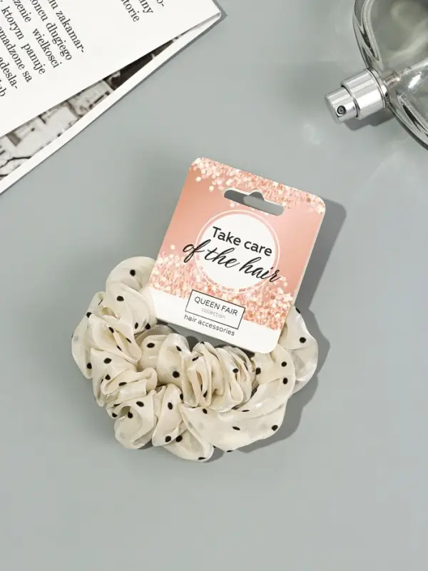 Резинка для волос "Летиция" (набор 2 шт) 7 см, молочный