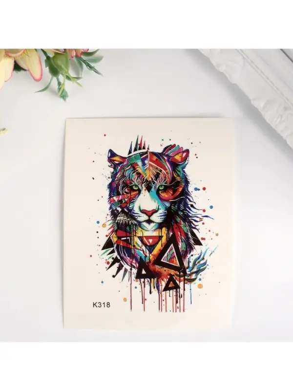 Переводная тату на тело цветная &laquo;Тигр&raquo;, 10&times;8 см