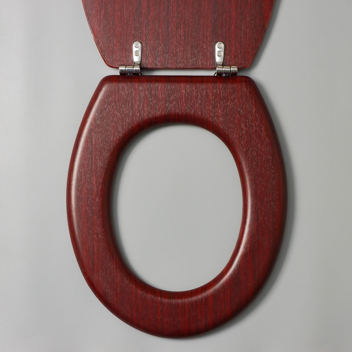 Сиденье для унитаза с крышкой &laquo;Натуральное дерево&raquo;, 45&times;35 см, цвет орех