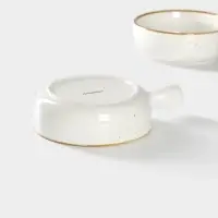 Кокотницы &laquo;Церера&raquo;, набор 2 шт., d=15 см, 500 мл, фарфор, белые