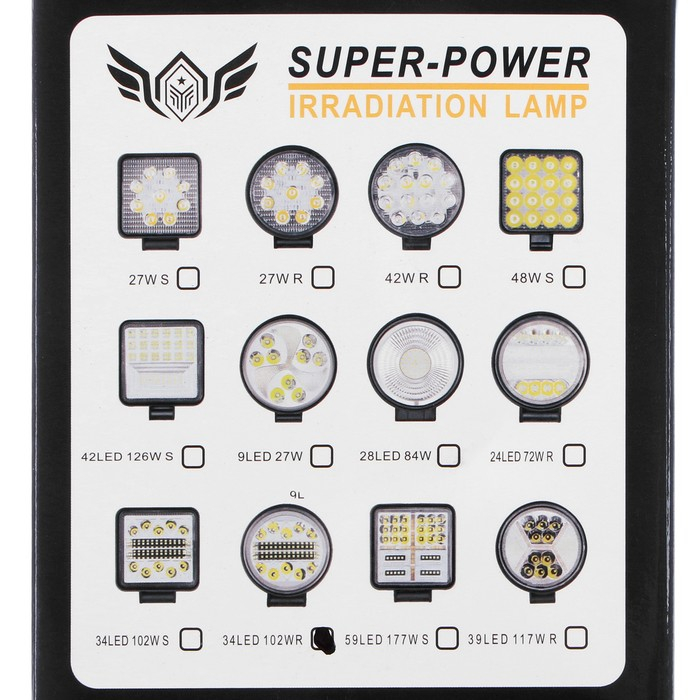 Противотуманная фара 34 LED, IP67, 102 Вт, 12 В, направленный свет