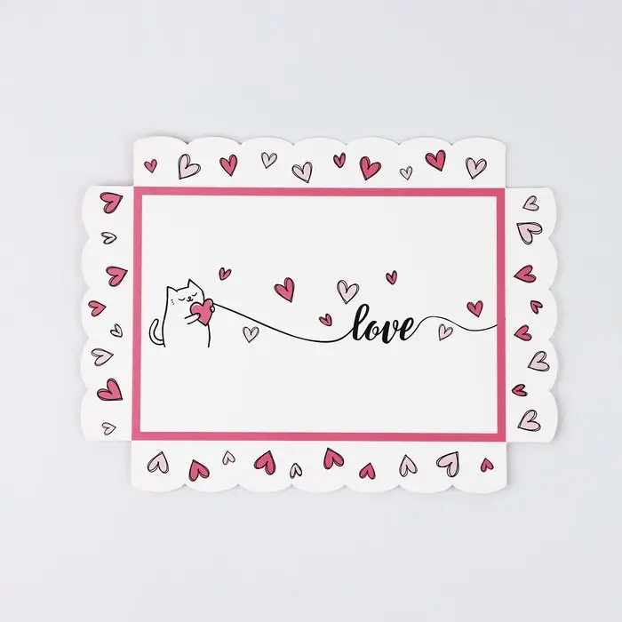 Коробка для кондитерских изделий с пластиковой крышкой &laquo;Сердца&raquo;, 22 х 15 х 3 см