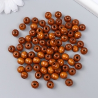 Бусины для творчества дерево "Натуральные" набор 30 гр 1х1 см