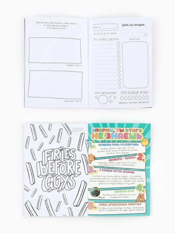 Блокнот творческий с заданиями А6+, 120 листов "Капибара"