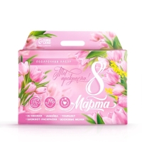 Блокнот-раскраска, трафарет, цветные мелки, линейка "С 8 марта! Ты прекрасна!"