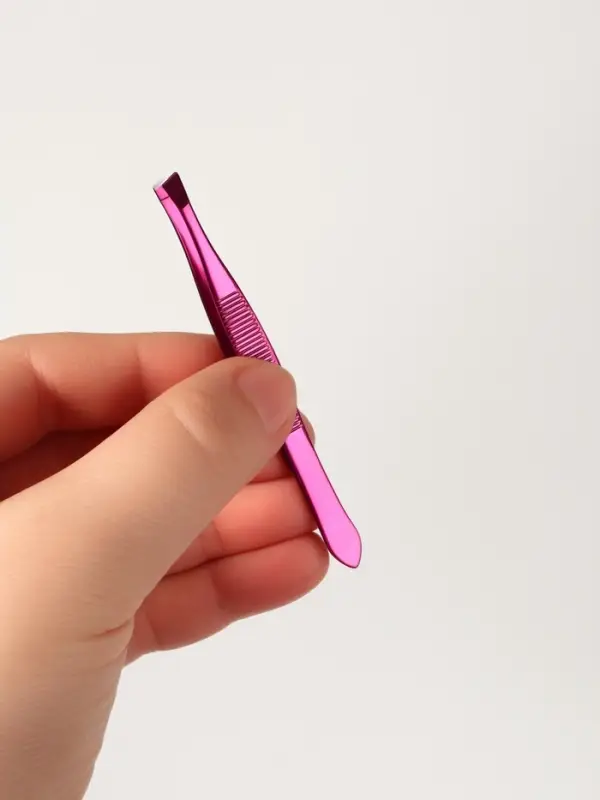 Пинцет для бровей, скошенный, узкий, 9 см, МИКС