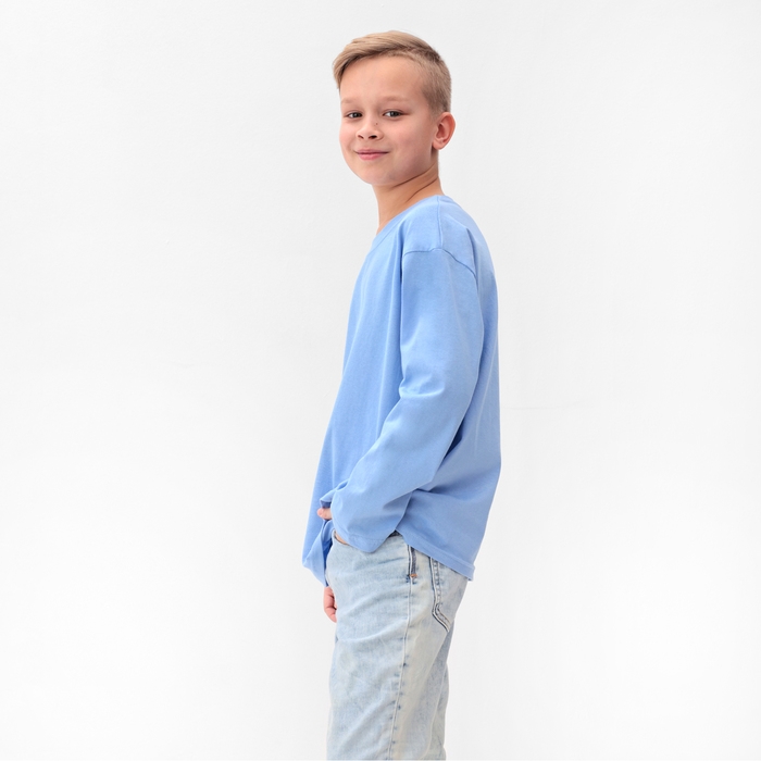 Лонгслив детский MINAKU, цвет голубой, рост 128 см