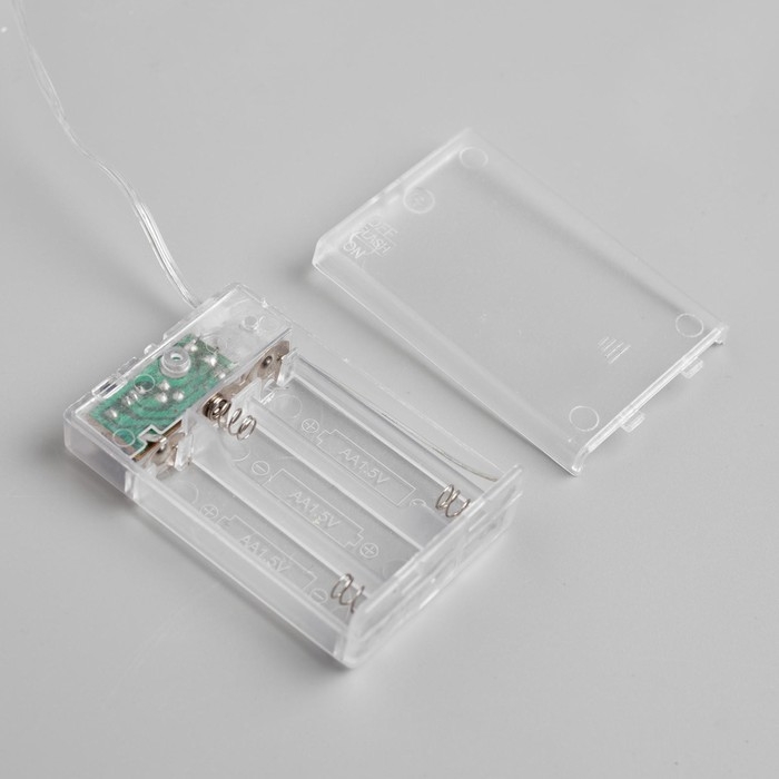 Гирлянда &laquo;Нить&raquo; 5 м роса, IP20, серебристая нить, 50 LED, переливы, батарейки AAх3 (нет в комплекте), свечение мульти (RGB)