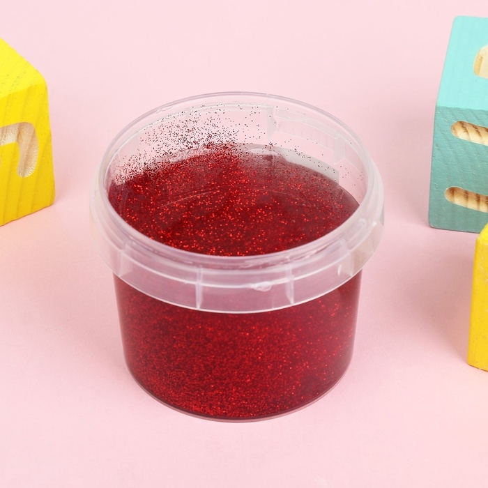 Слайм &laquo;Стекло&raquo; с красными блёстками, 90 г