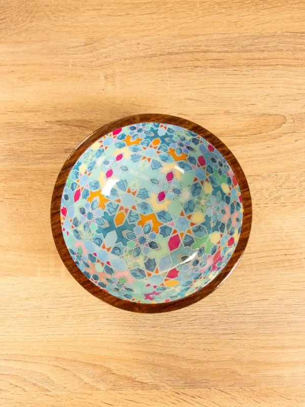 Чаша "Калейдоскоп" 18х18х8 см, дерево шишам