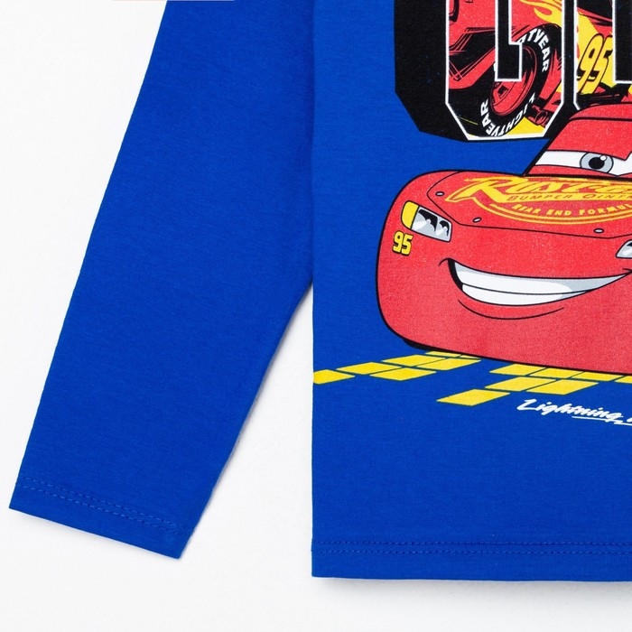 Футболка с длинным рукавом "Тачки", Disney, рост 122-128, синий